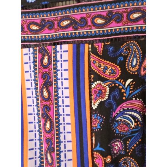 Adrianna Papell Dress Women S Purple Pink Black Print Shift Crochet Designer - Picture 8 of 16